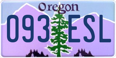 OR license plate 093ESL