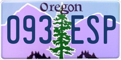 OR license plate 093ESP