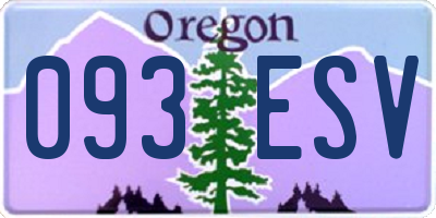OR license plate 093ESV