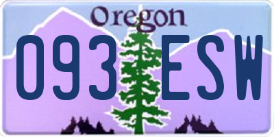 OR license plate 093ESW
