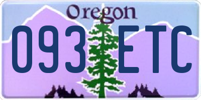 OR license plate 093ETC