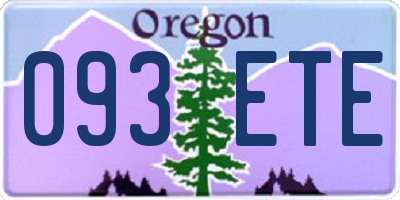 OR license plate 093ETE