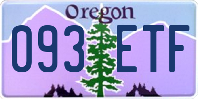 OR license plate 093ETF