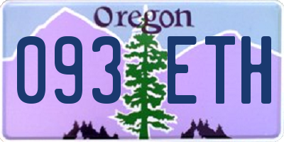 OR license plate 093ETH
