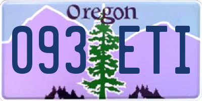 OR license plate 093ETI