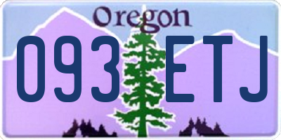 OR license plate 093ETJ