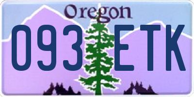 OR license plate 093ETK