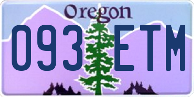 OR license plate 093ETM