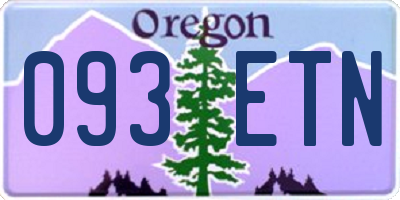 OR license plate 093ETN