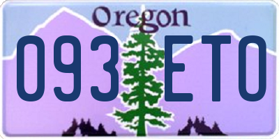 OR license plate 093ETO