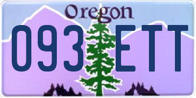 OR license plate 093ETT
