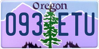 OR license plate 093ETU