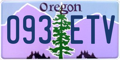 OR license plate 093ETV