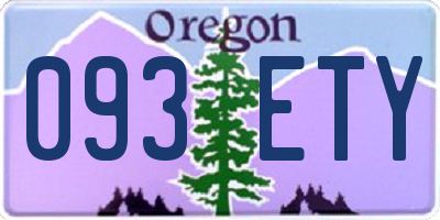 OR license plate 093ETY