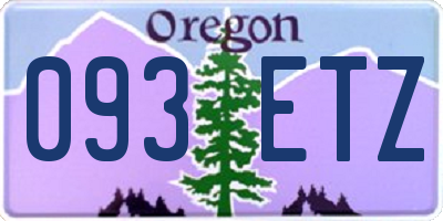 OR license plate 093ETZ
