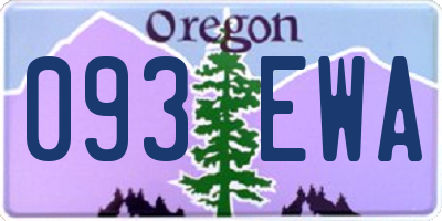 OR license plate 093EWA