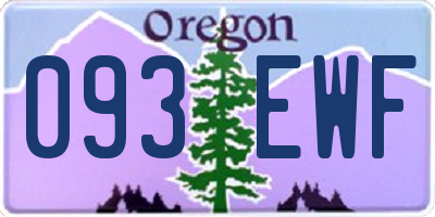 OR license plate 093EWF