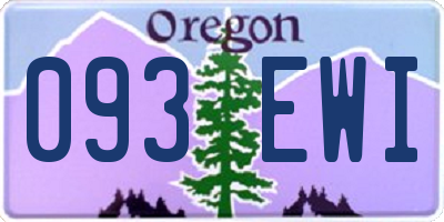 OR license plate 093EWI