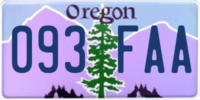 OR license plate 093FAA