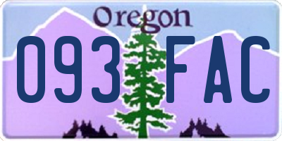 OR license plate 093FAC