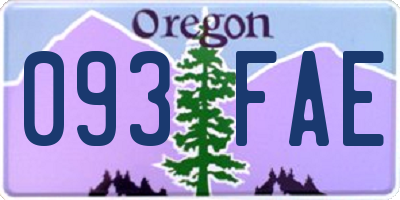 OR license plate 093FAE