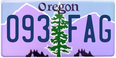 OR license plate 093FAG