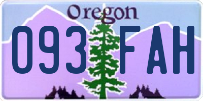 OR license plate 093FAH