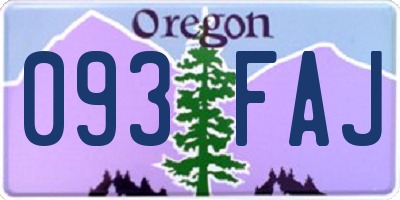 OR license plate 093FAJ