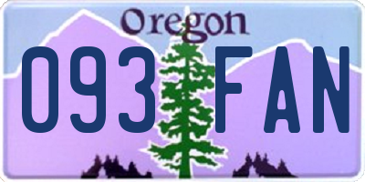 OR license plate 093FAN