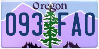 OR license plate 093FAO