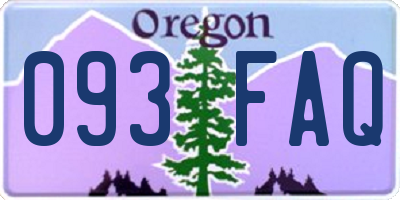 OR license plate 093FAQ