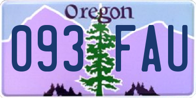 OR license plate 093FAU