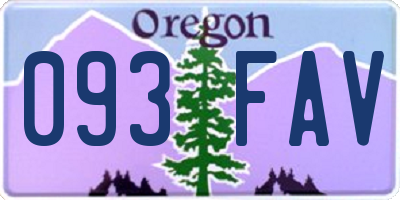 OR license plate 093FAV