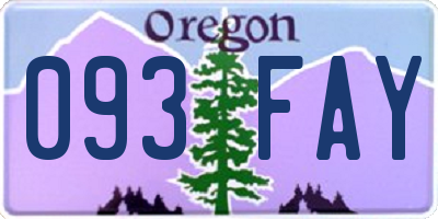 OR license plate 093FAY