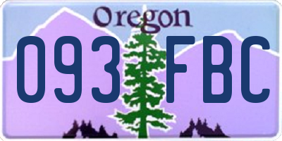 OR license plate 093FBC