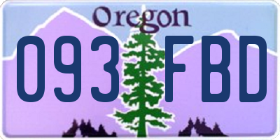 OR license plate 093FBD