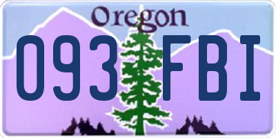 OR license plate 093FBI