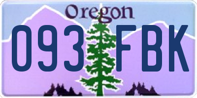 OR license plate 093FBK