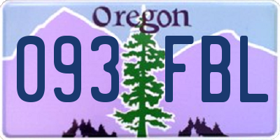 OR license plate 093FBL