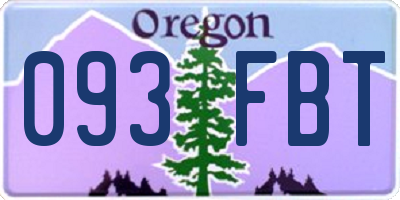 OR license plate 093FBT