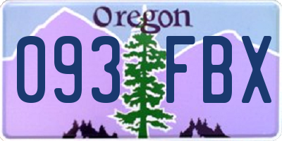 OR license plate 093FBX