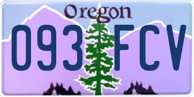 OR license plate 093FCV