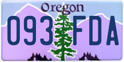 OR license plate 093FDA