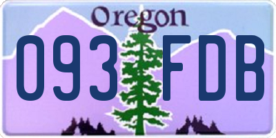 OR license plate 093FDB