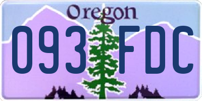 OR license plate 093FDC