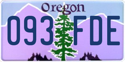 OR license plate 093FDE