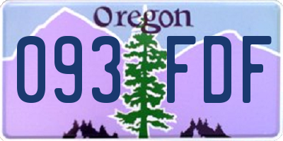 OR license plate 093FDF