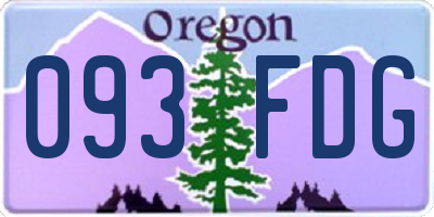 OR license plate 093FDG
