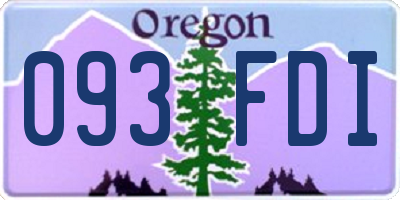 OR license plate 093FDI