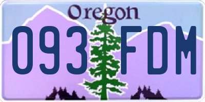 OR license plate 093FDM